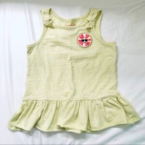 Cat + Jack Kids Girls Yellow White Sleeveless Striped Top Size 4T